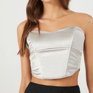 Forget 21 silver tube top corset